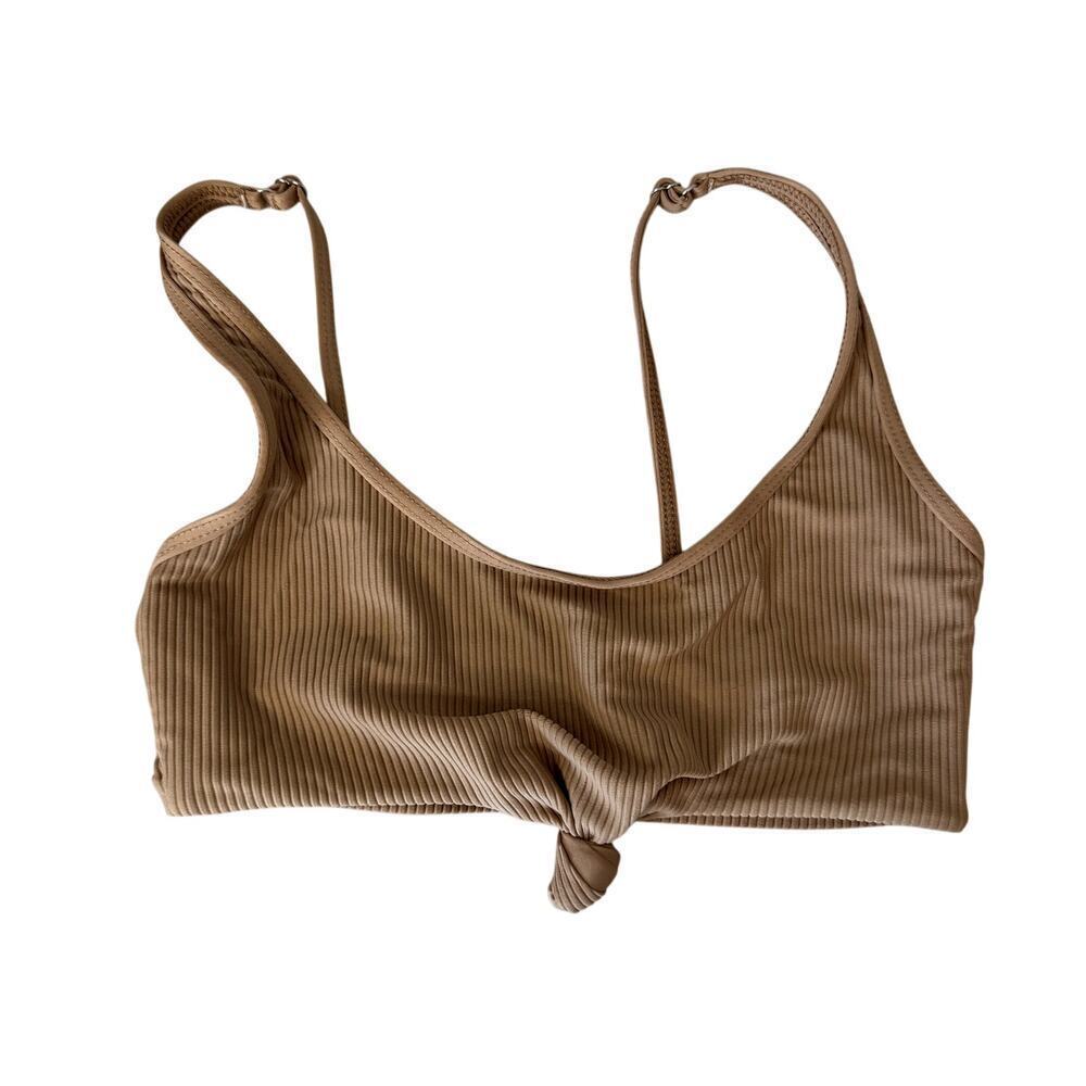 Frankie's Bikinis Beige Tan Greer Bikini Top Size Small